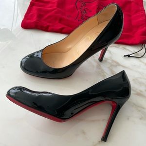Christian Louboutin Navy Blue Patent Leather Pumps